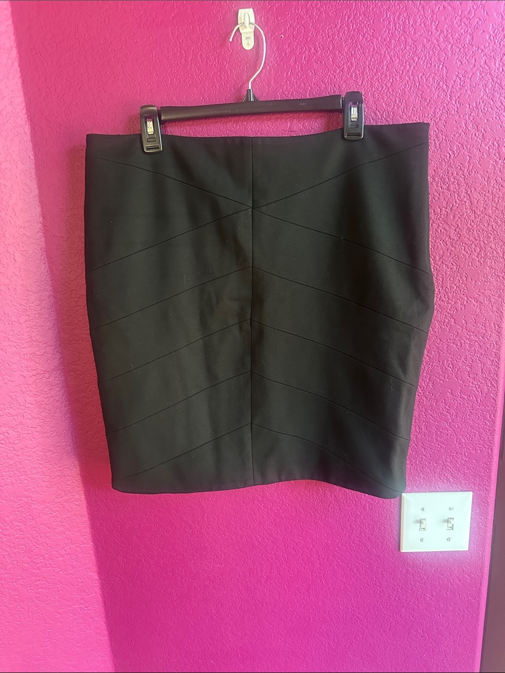 INC International Concepts Black Bandage Pencil Skirt - Sleek Chevron Seams